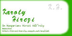 karoly hirczi business card